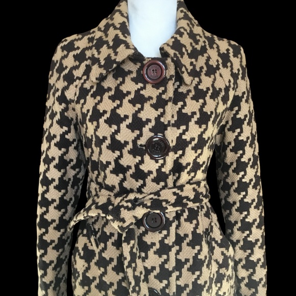 Michael Kors Wool Blend Houndstooth Coat - Picture 3 of 14